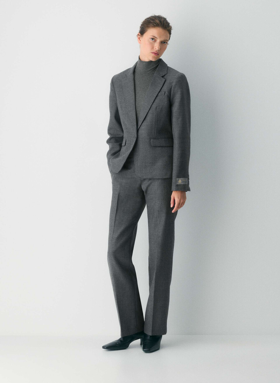 blazer in lana pelham heather charcoal
