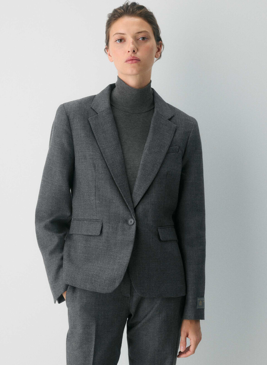 blazer in lana pelham heather charcoal