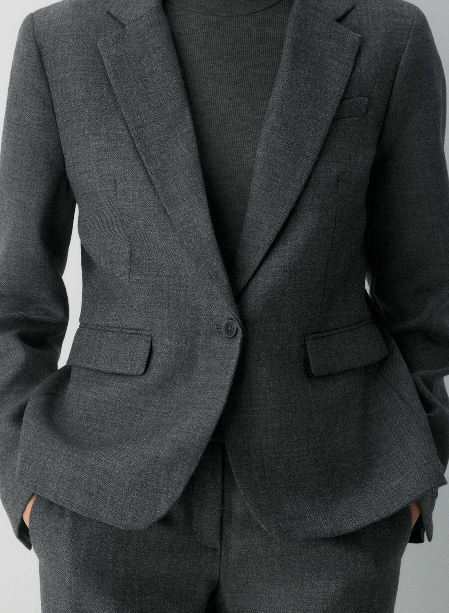 blazer in lana pelham heather charcoal