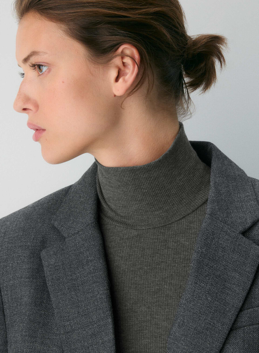 blazer in lana pelham heather charcoal