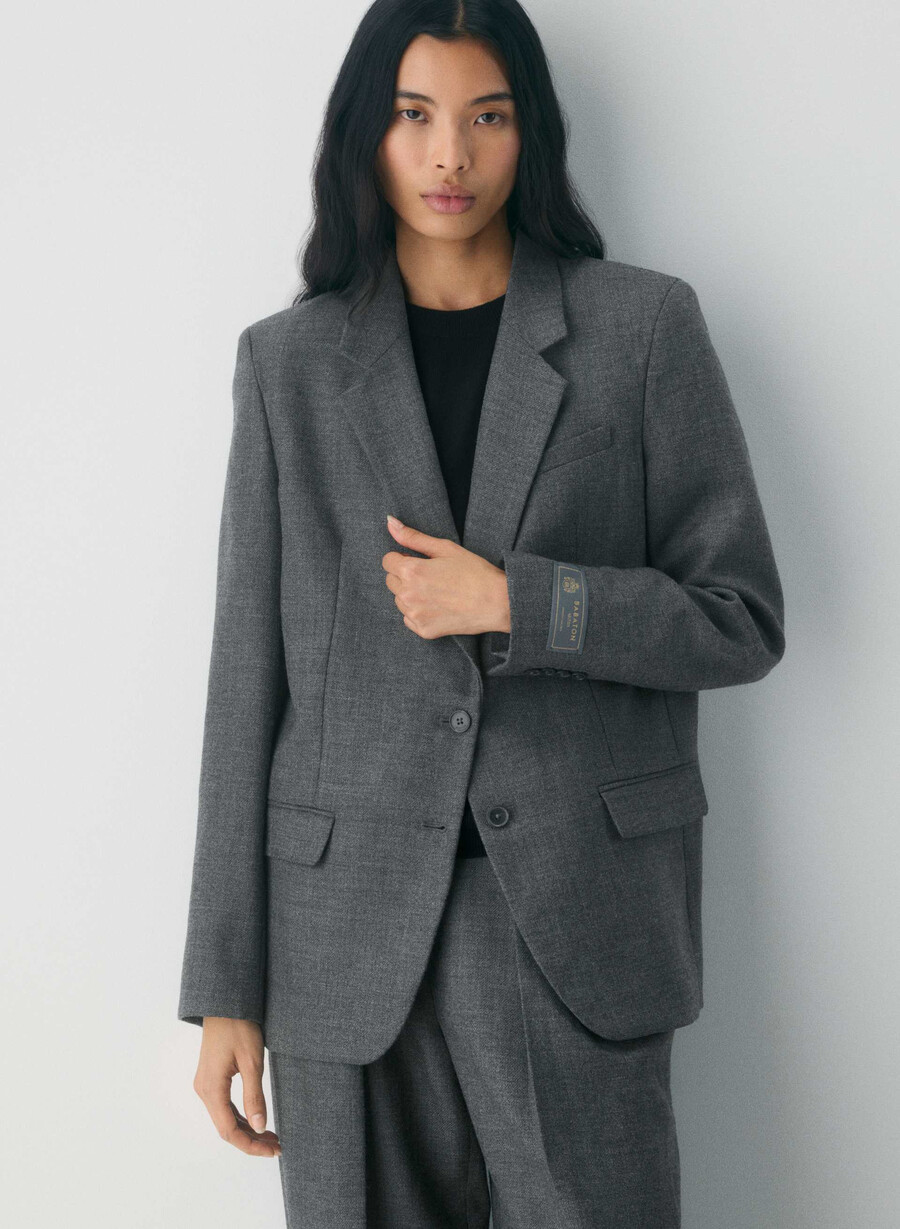 blazer in lana bette heather charcoal