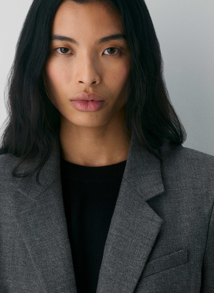 blazer in lana bette heather charcoal
