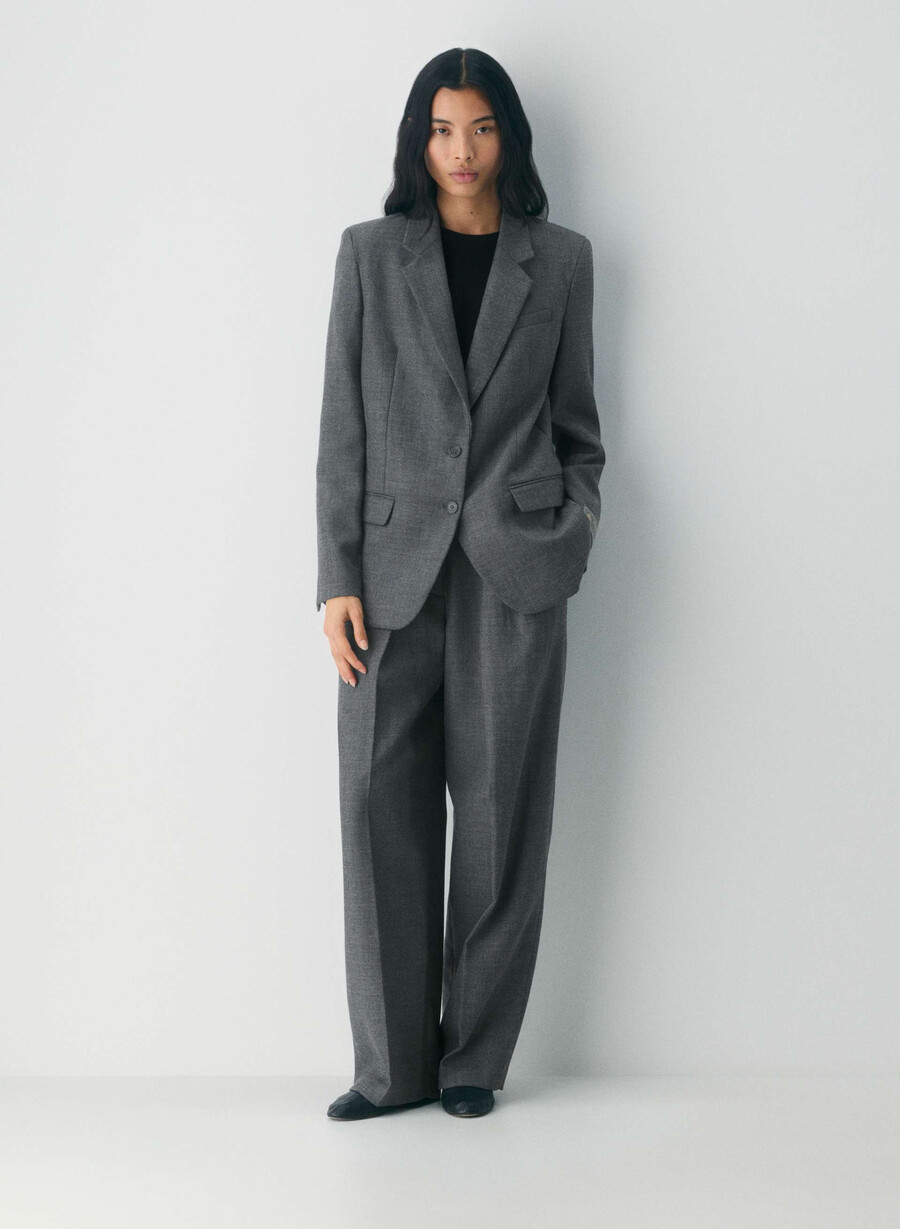 blazer in lana bette heather charcoal