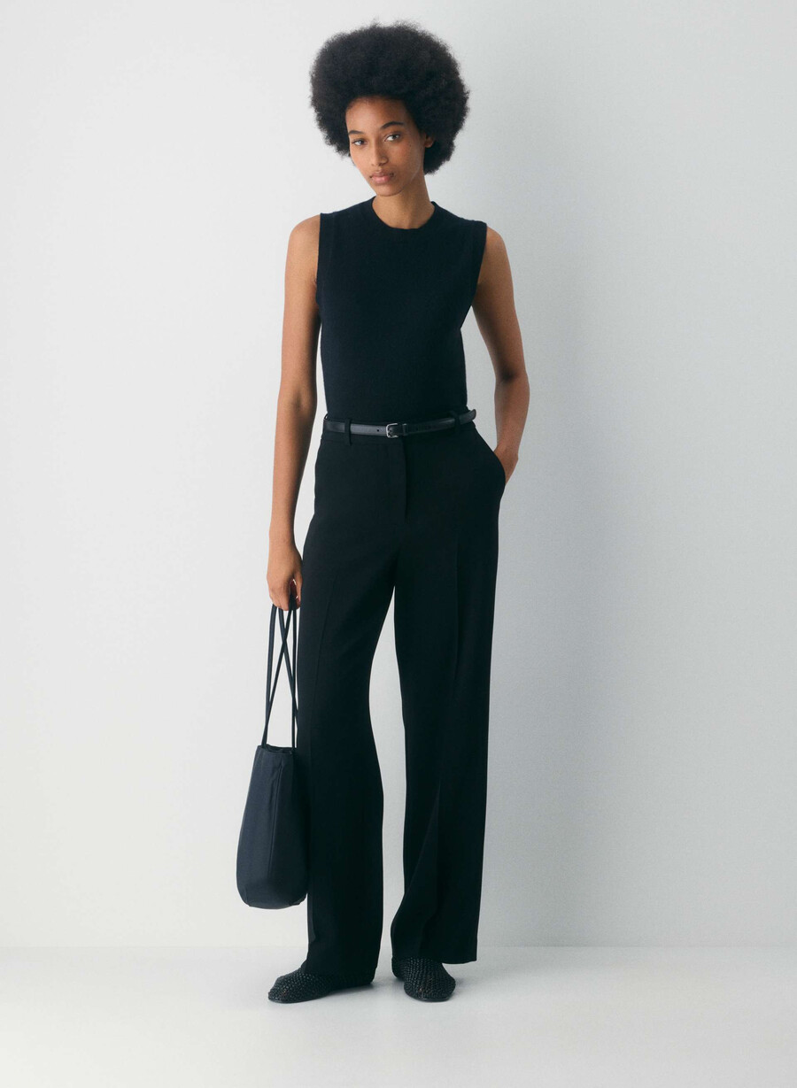 pantaloni new agency - sway crepe nero