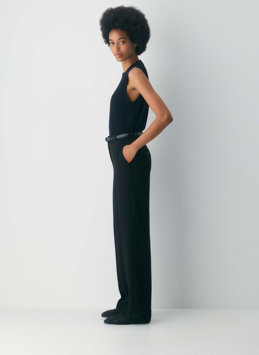 pantaloni new agency - sway crepe nero