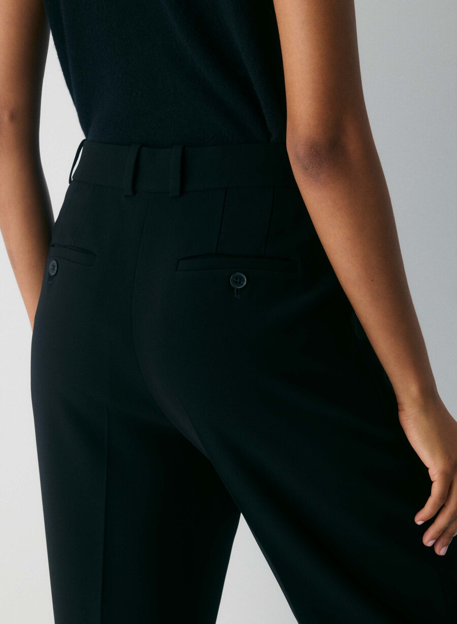 pantaloni new agency - sway crepe nero