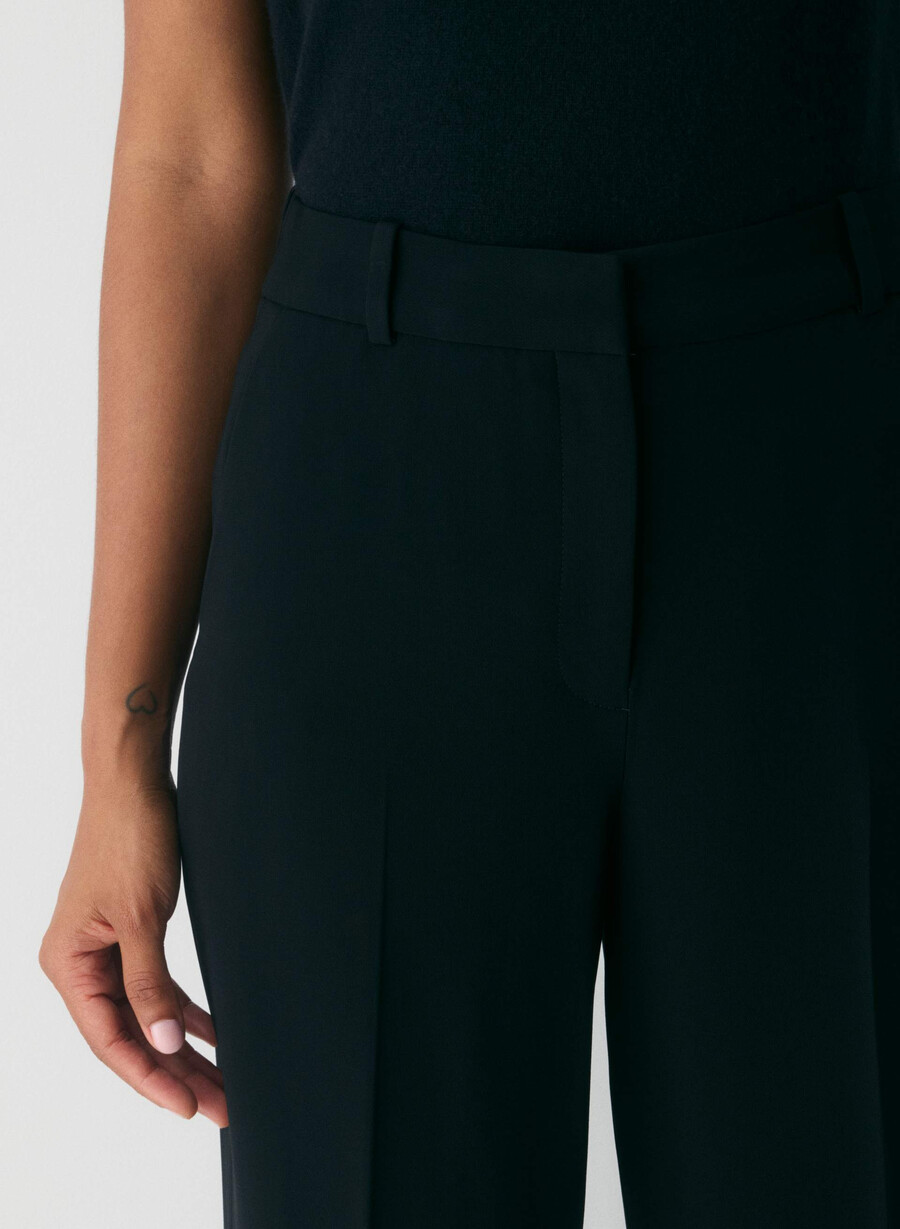 pantaloni new agency - sway crepe nero
