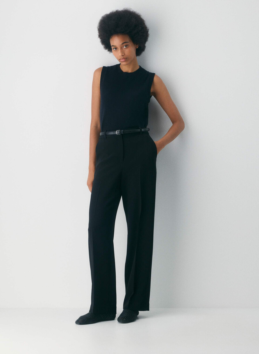 pantaloni new agency - sway crepe nero