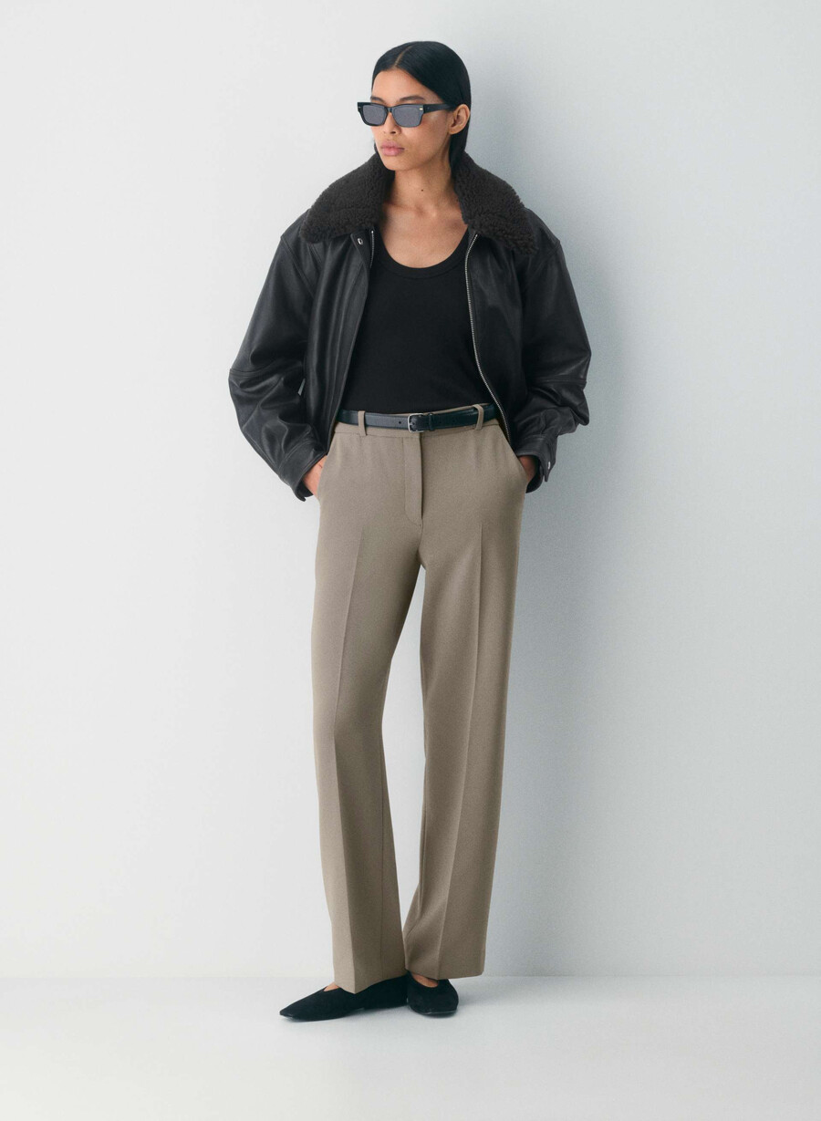pantaloni new agency - sway crepe turner taupe