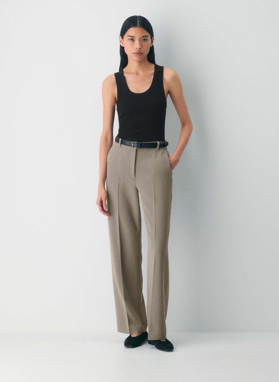 pantaloni new agency - sway crepe turner taupe