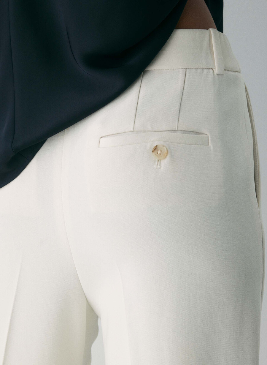 pantaloni new agency - sway crepe vintage white