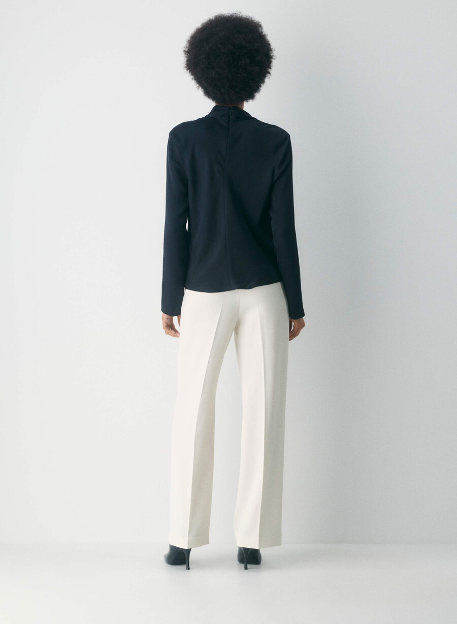 pantaloni new agency - sway crepe vintage white