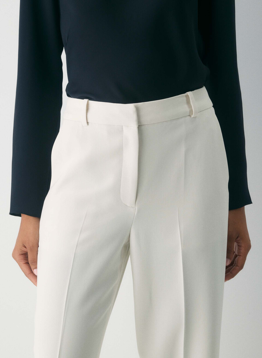 pantaloni new agency - sway crepe vintage white