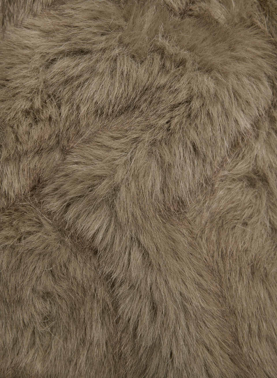 cappotto st. moritz - pelliccia sintetica artica marrone mocha ricco