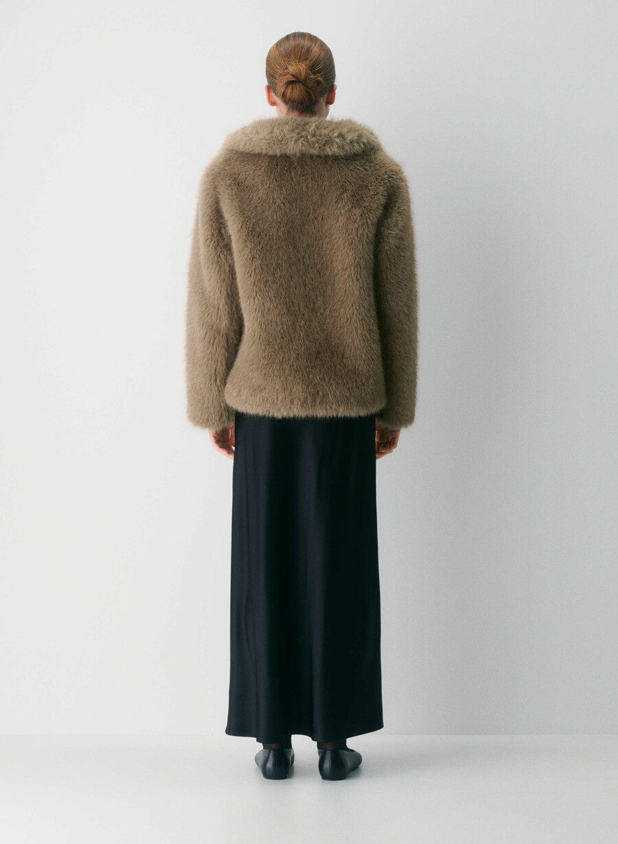 cappotto st. moritz - pelliccia sintetica artica marrone mocha ricco