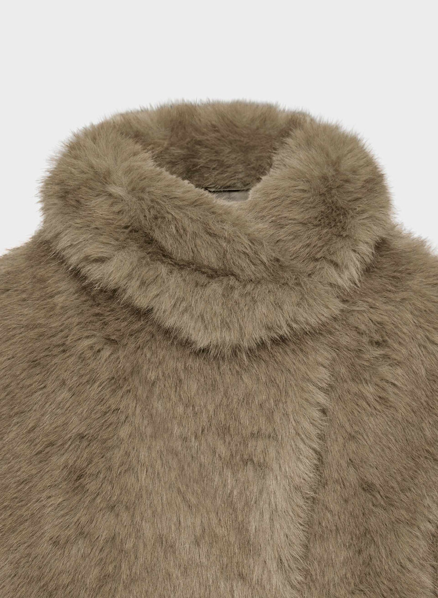 cappotto st. moritz - pelliccia sintetica artica marrone mocha ricco