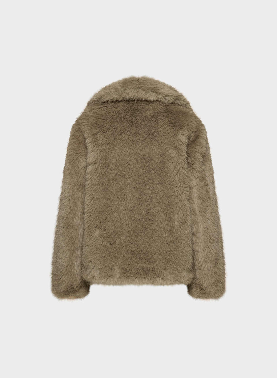 cappotto st. moritz - pelliccia sintetica artica marrone mocha ricco