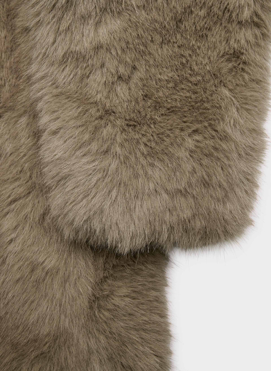 cappotto st. moritz - pelliccia sintetica artica marrone mocha ricco