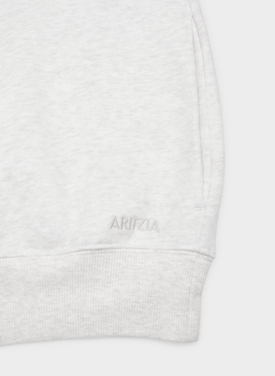 felpa con cappuccio cozy sweatfleece mega raglan collo a imbuto heather cloud white
