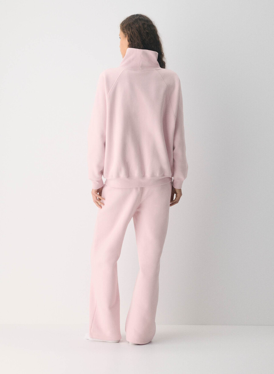 felpa con cappuccio e collo a imbuto mega raglan cozy sweatfleece cupid pink