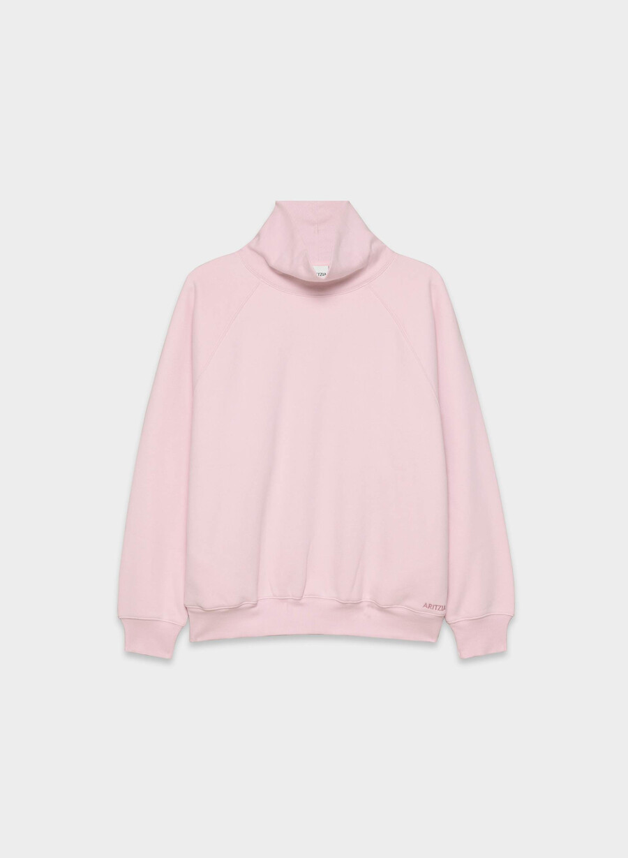 felpa con cappuccio e collo a imbuto mega raglan cozy sweatfleece cupid pink