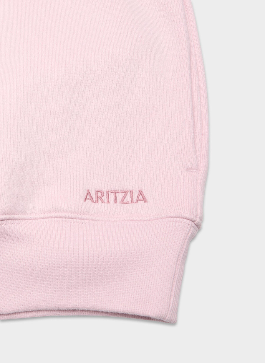 felpa con cappuccio e collo a imbuto mega raglan cozy sweatfleece cupid pink