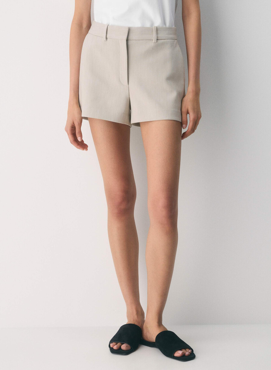 new agency mini short - ressential heather matte pearl