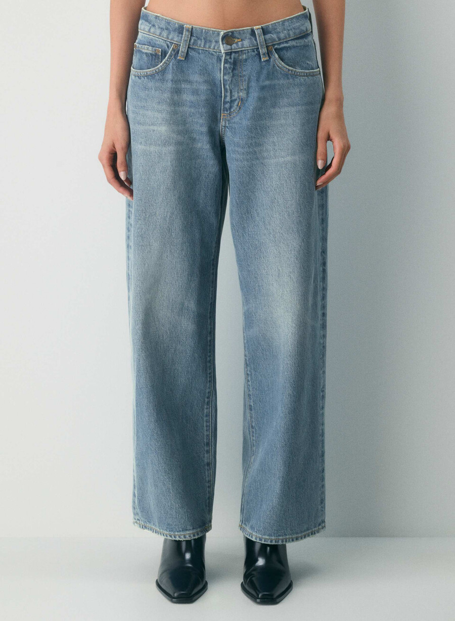 denim forum christy jeans larghi super rilassati a vita bassa vintage blu medio