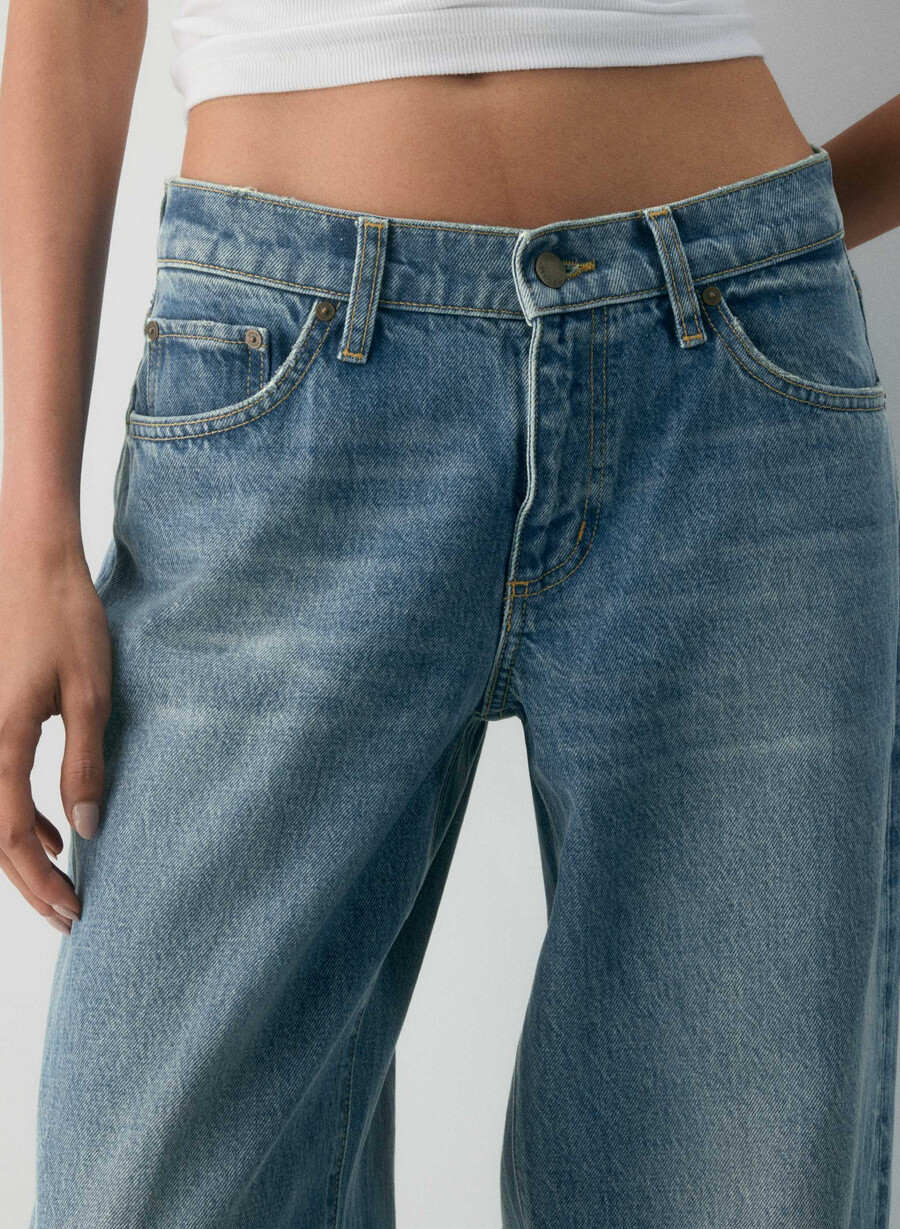 denim forum christy jeans larghi super rilassati a vita bassa vintage blu medio