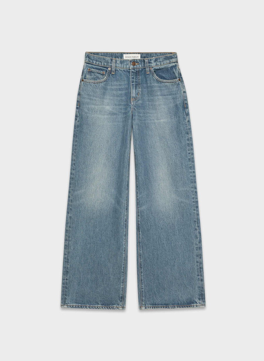 denim forum christy jeans larghi super rilassati a vita bassa vintage blu medio