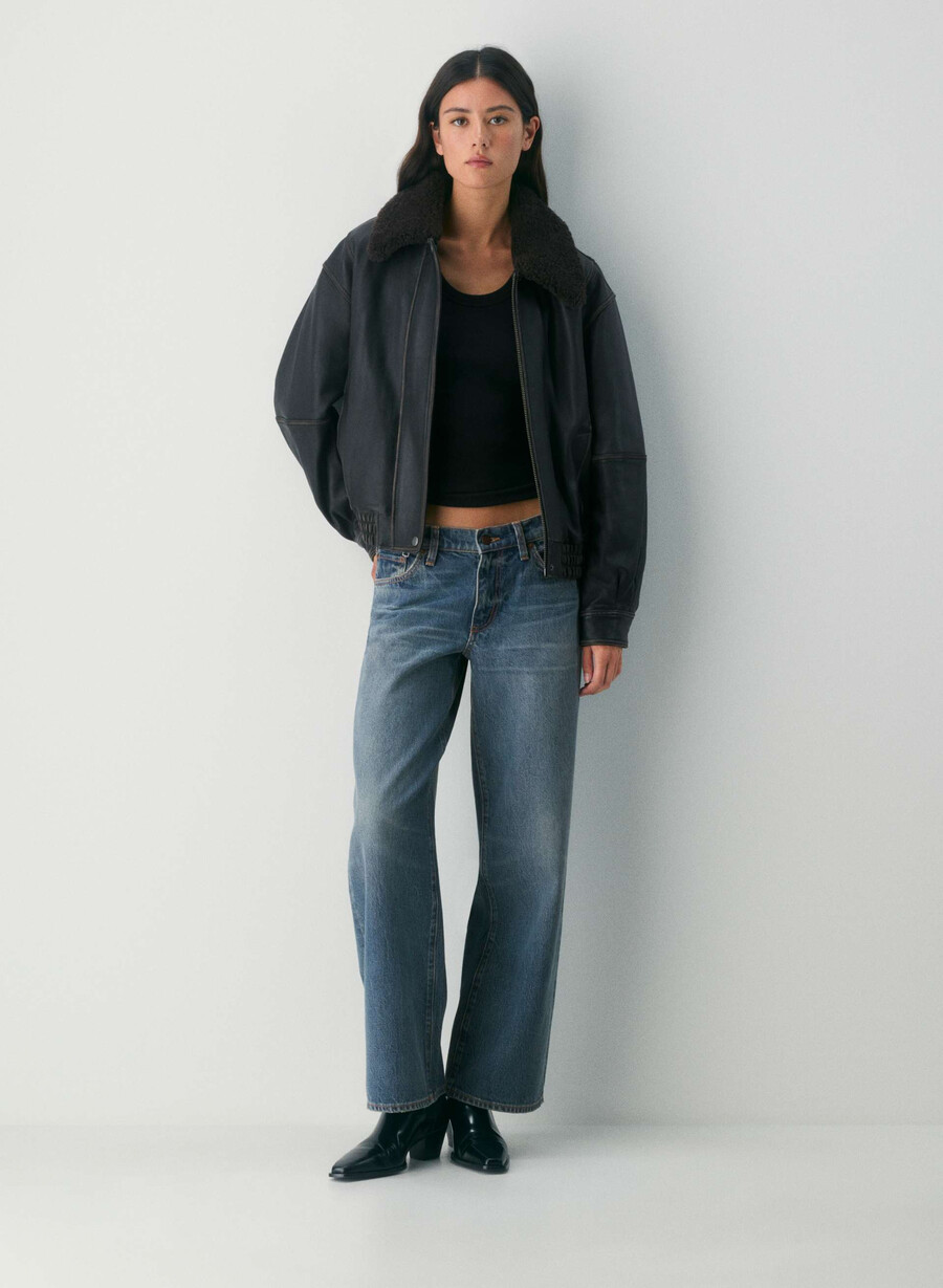 denim forum christy jeans larghi super rilassati a vita bassa vintage blu scuro