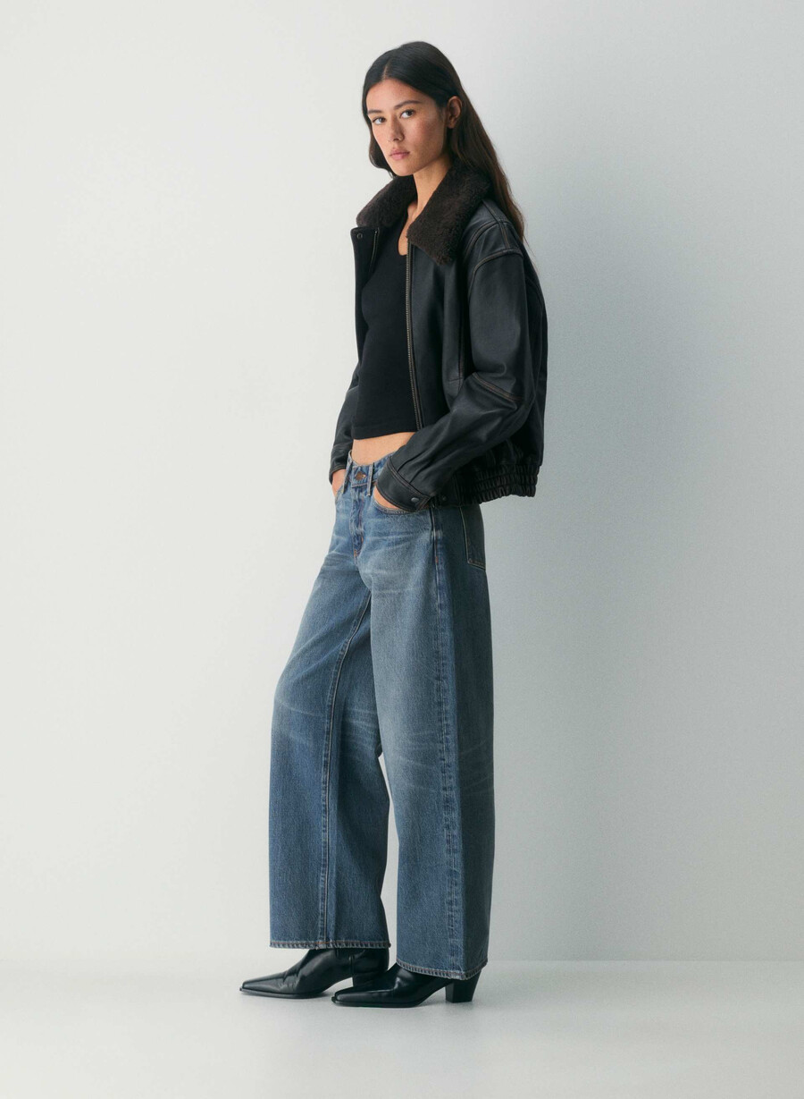 denim forum christy jeans larghi super rilassati a vita bassa vintage blu scuro