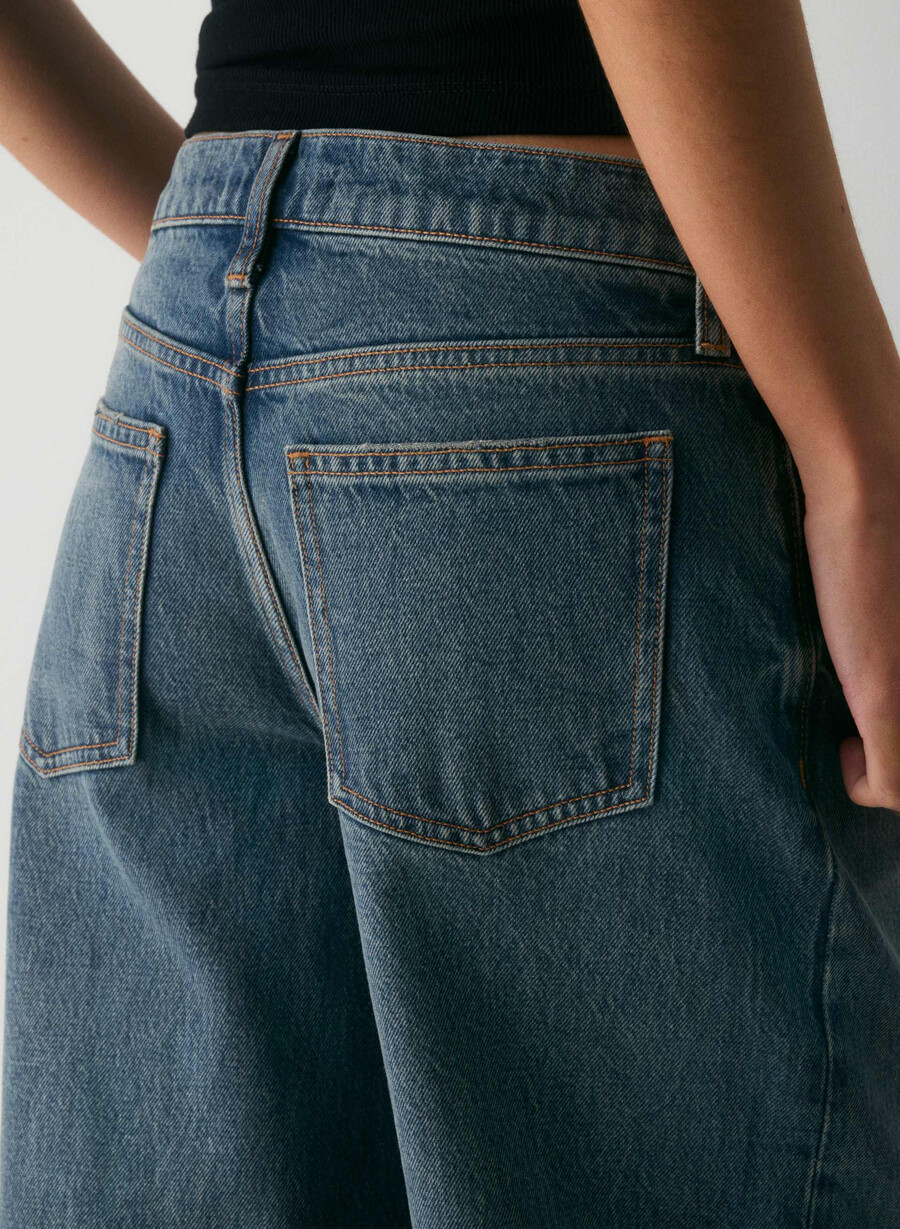 denim forum christy jeans larghi super rilassati a vita bassa vintage blu scuro