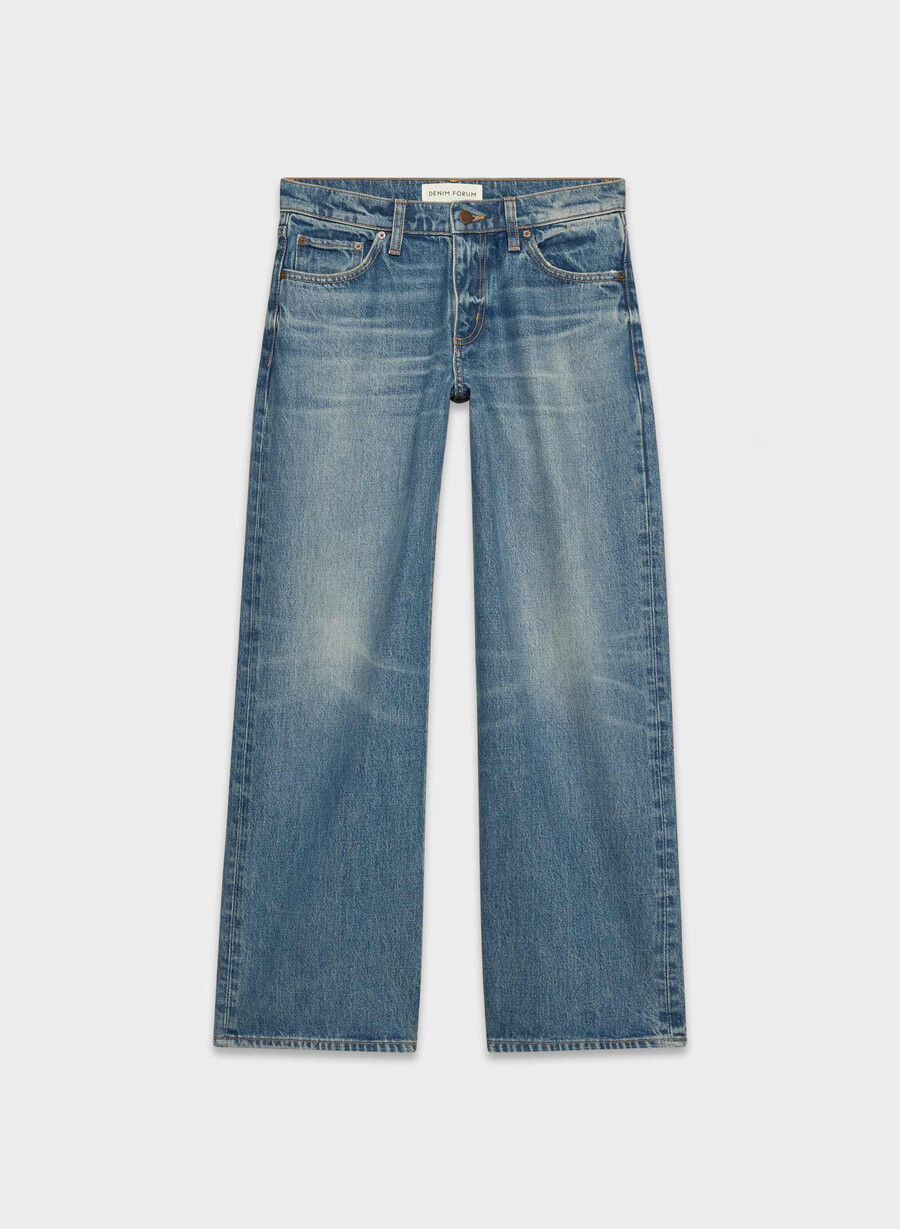 denim forum christy jeans larghi super rilassati a vita bassa vintage blu scuro