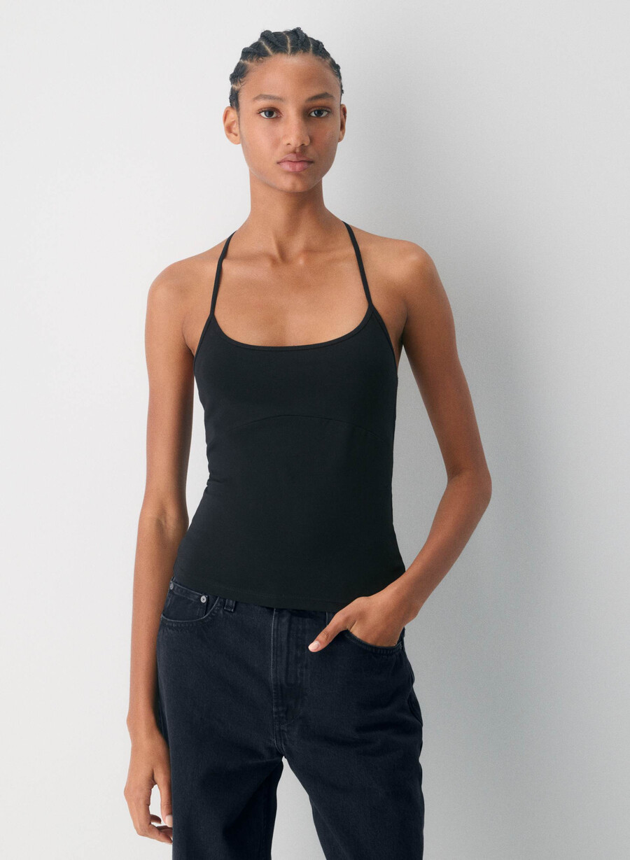 top con scollo allamericana chill entourage nero