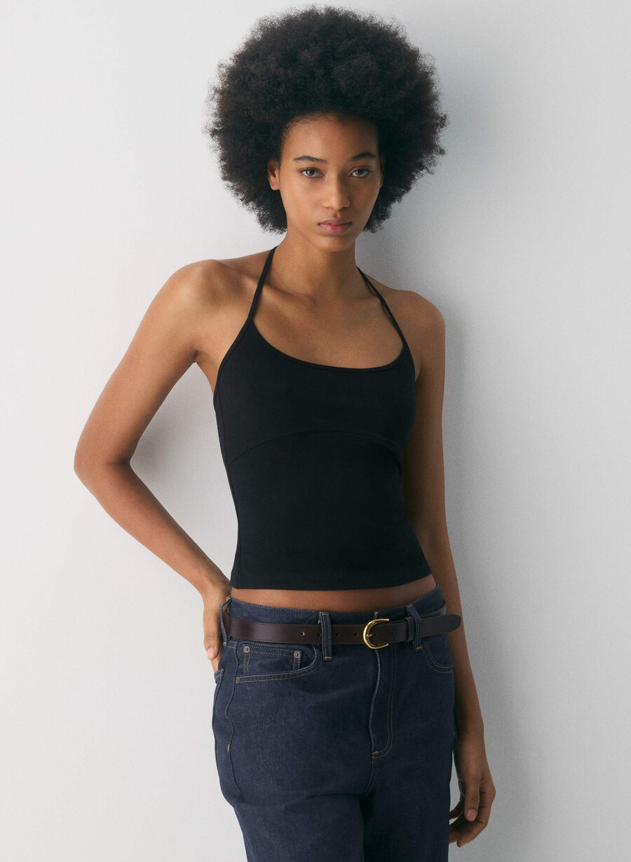 homestretch smooth deejay halter top nero