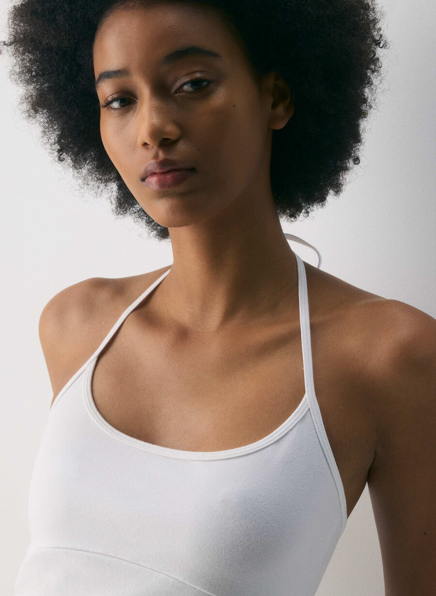 homestretch smooth deejay halter top bianco