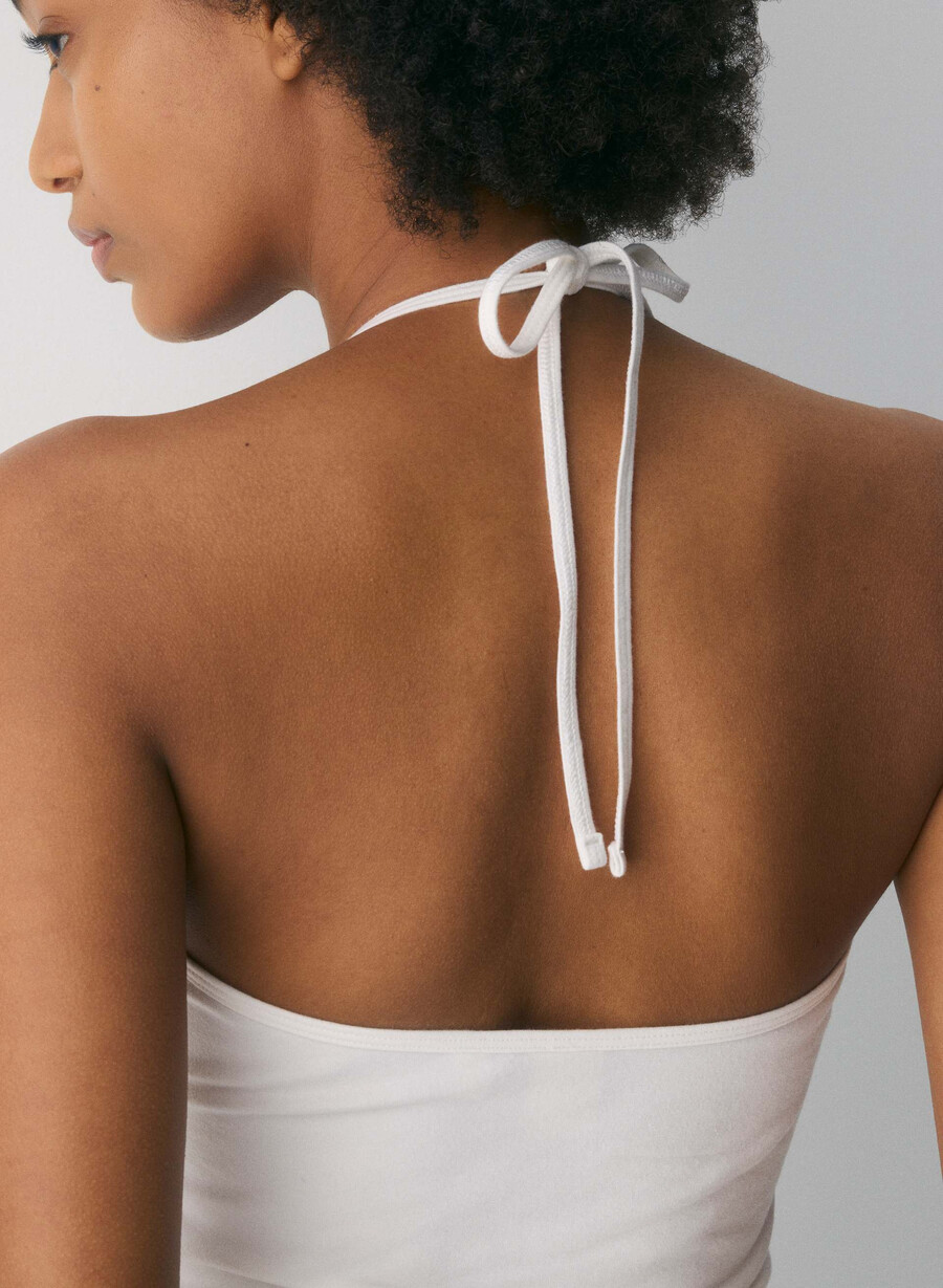 homestretch smooth deejay halter top bianco