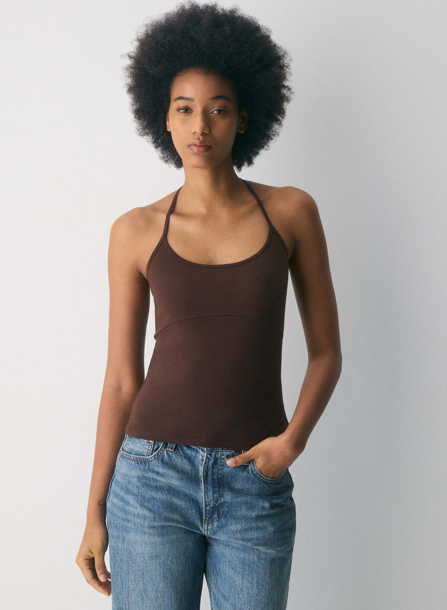 homestretch smooth deejay halter top ricco mocha brown