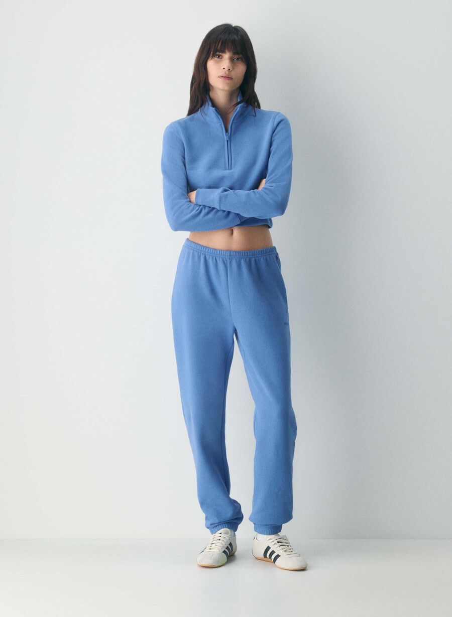 jogger in felpa comoda e aderente heather chrome