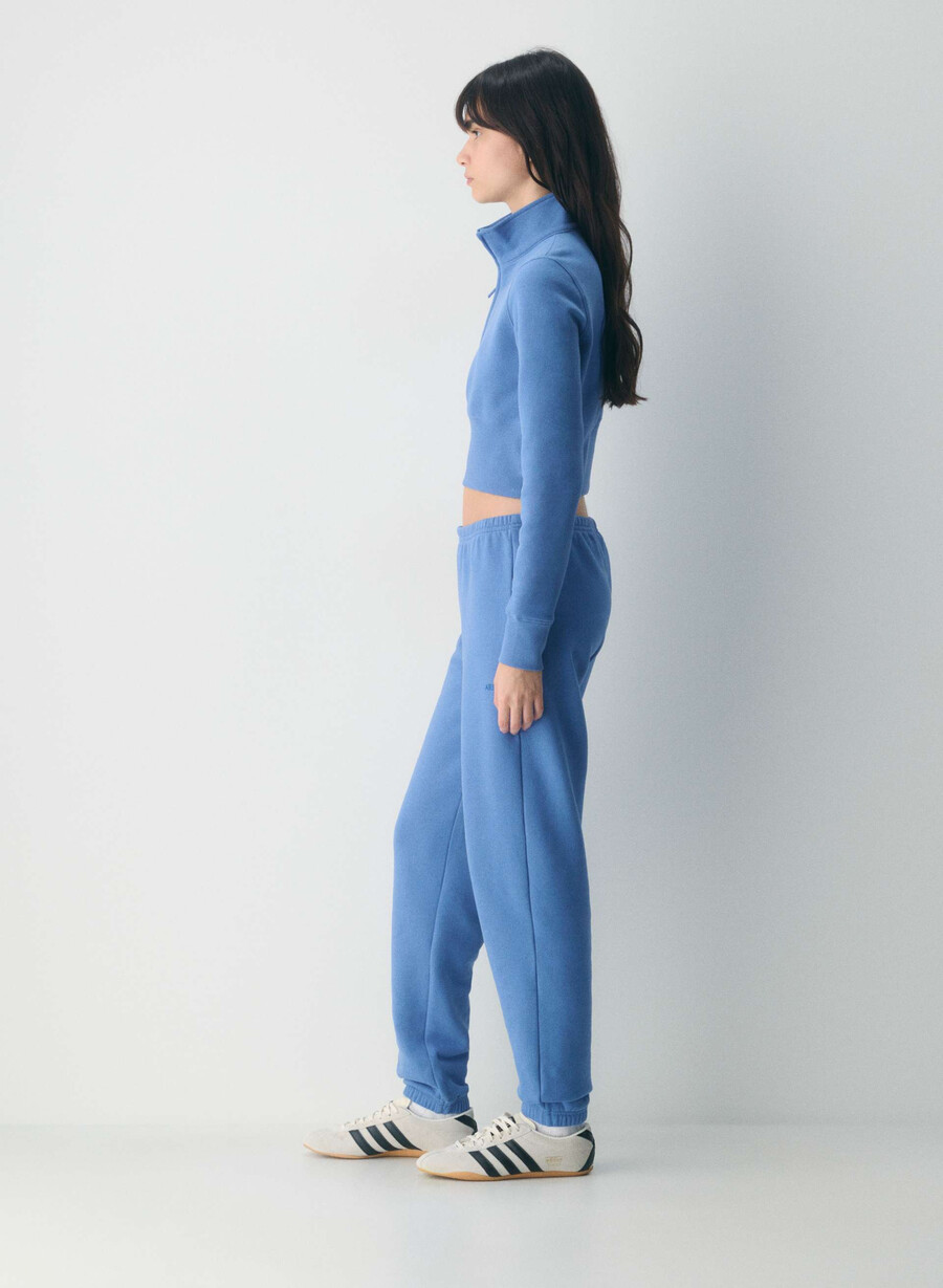 jogger in felpa comoda e aderente heather chrome
