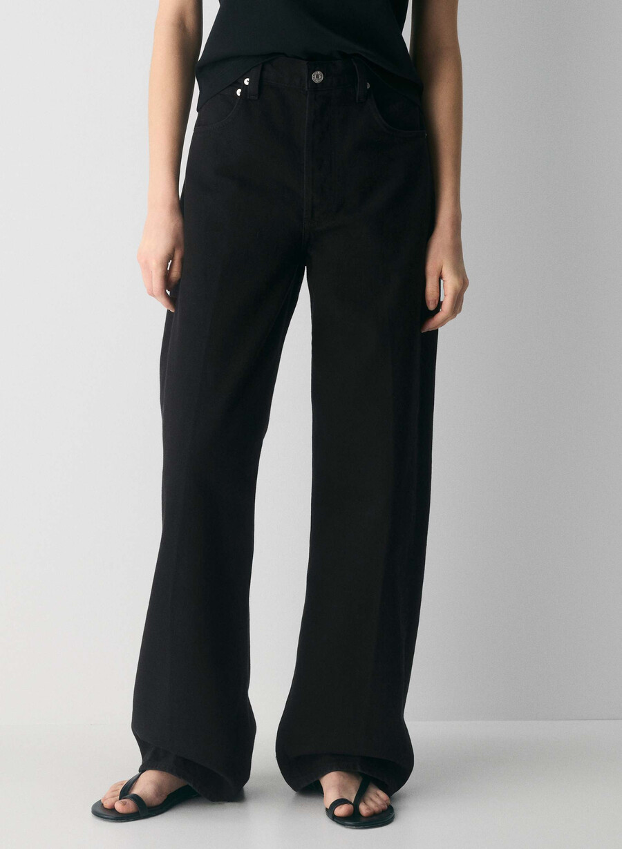 citizens of humanity ayla baggy cuffed jean nero unico
