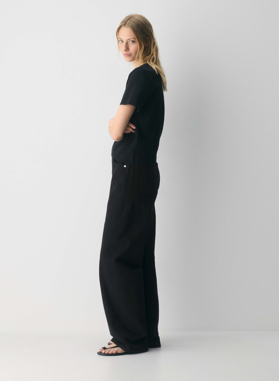 citizens of humanity ayla baggy cuffed jean nero unico