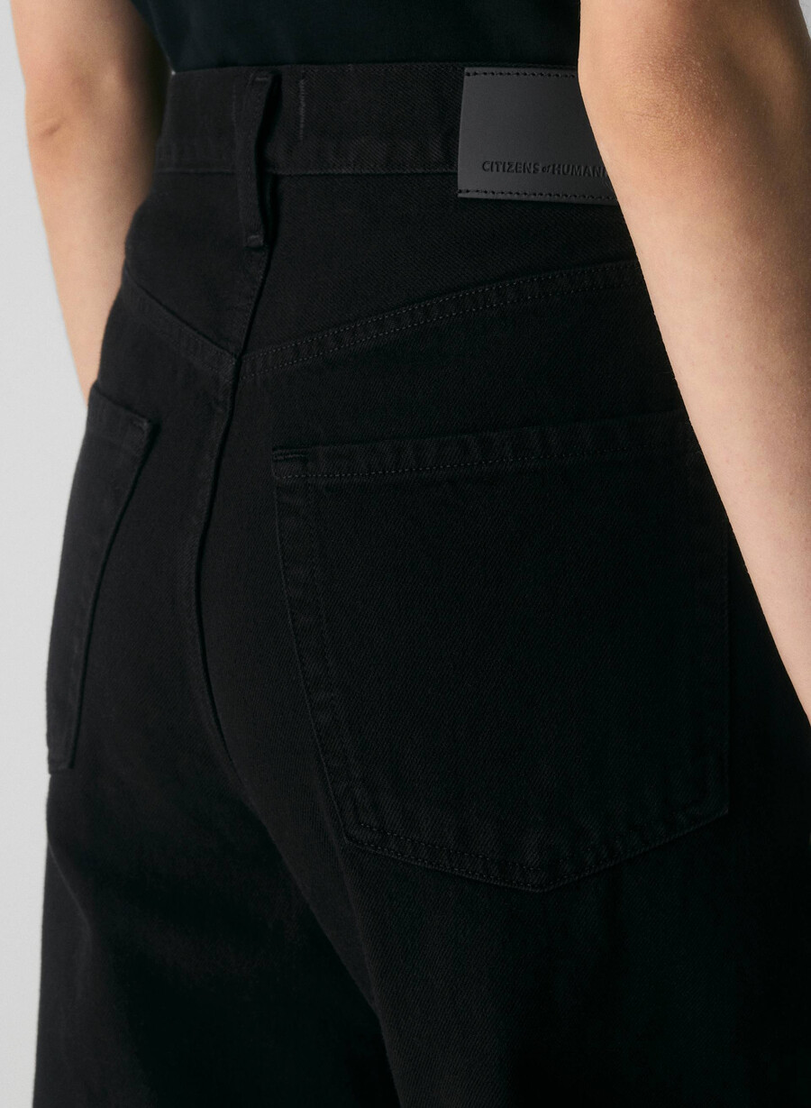 citizens of humanity ayla baggy cuffed jean nero unico