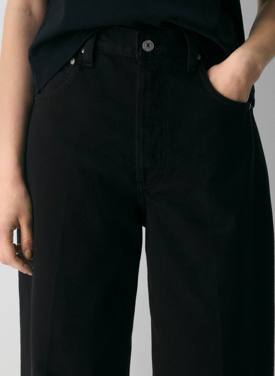citizens of humanity ayla baggy cuffed jean nero unico