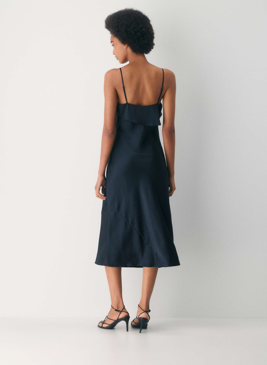 abito in raso cannelle dark navy