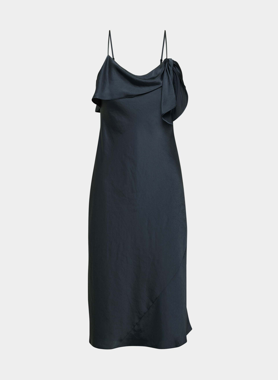 abito in raso cannelle dark navy