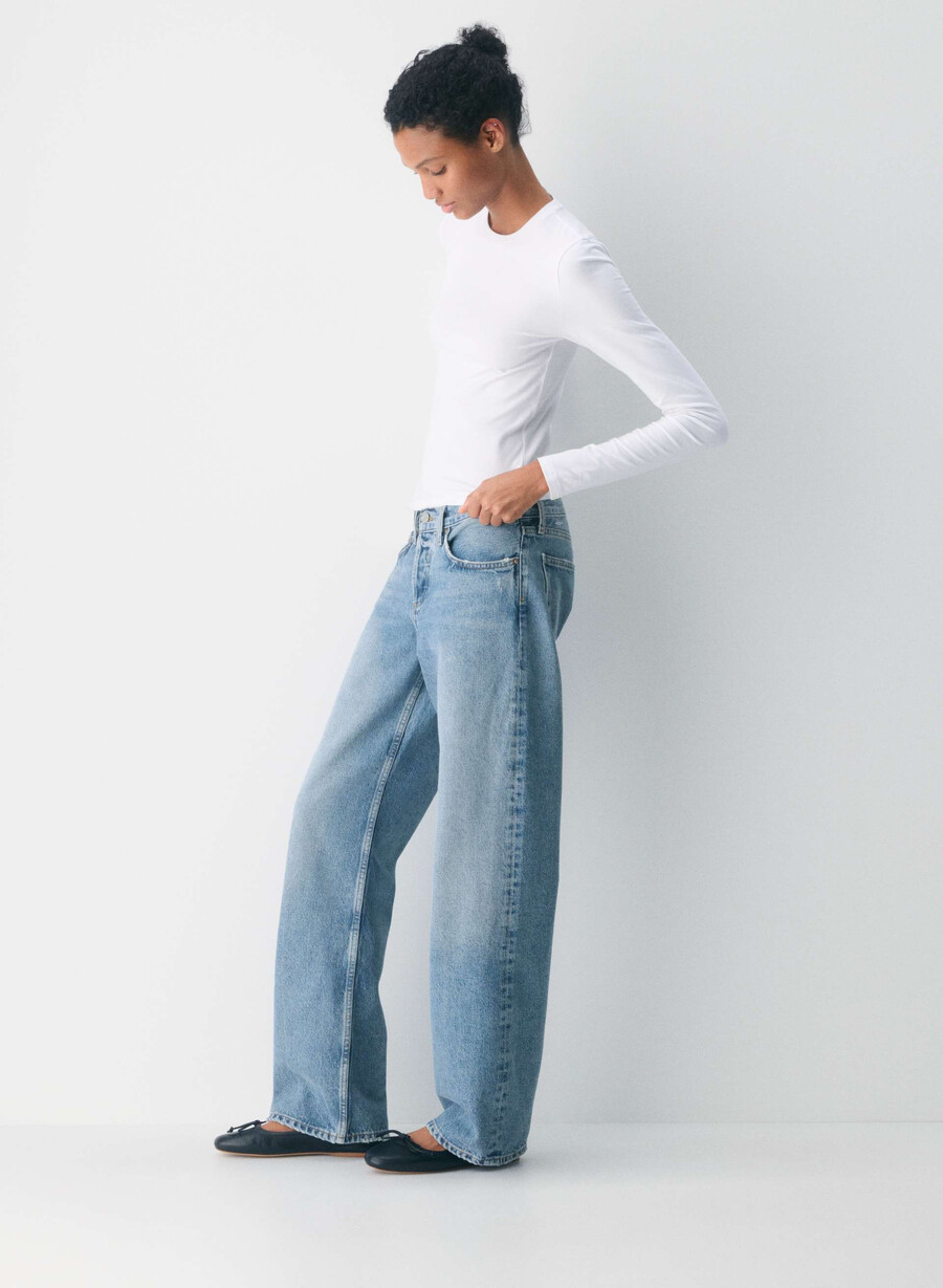 jeans larghi a vita bassa agolde vault