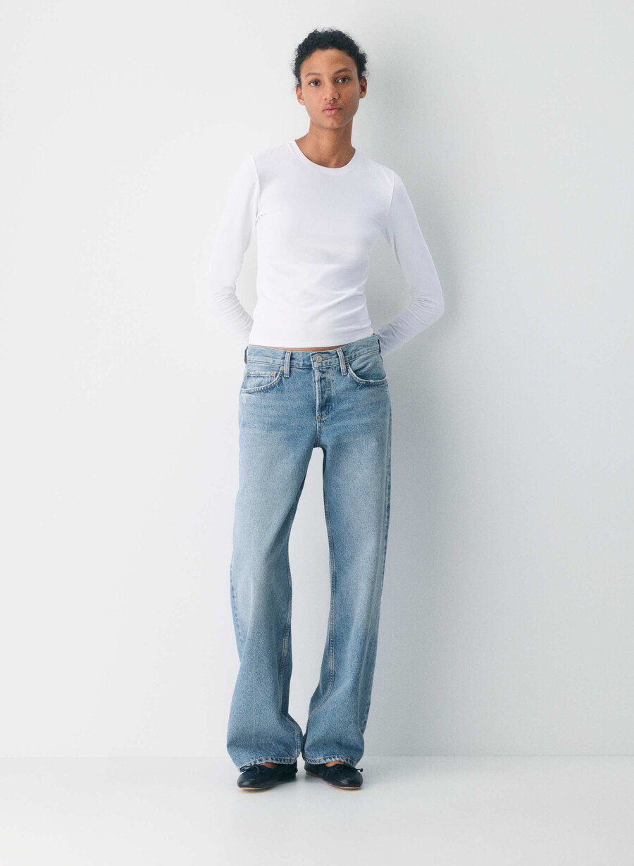 jeans larghi a vita bassa agolde vault