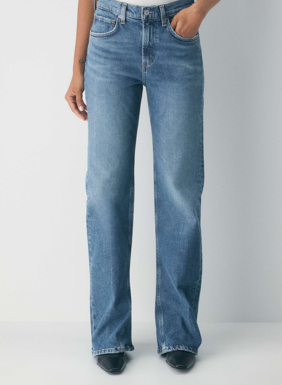 jeans con stivaletti a vita media agolde curve